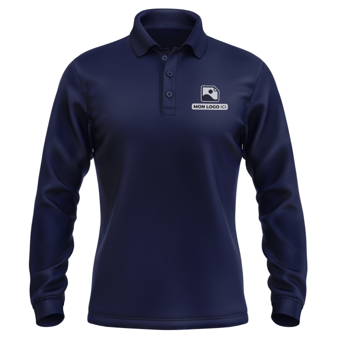 Polo Homme Manches Longues de qualité supérieure - Marquez votre Polo Homme Manches Longues avec votre Logo d'Entreprise (matériau de personnalisation haut de gamme, imprimé en France)